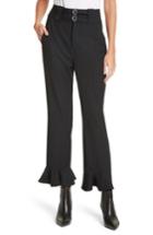 Women's Rebecca Taylor Pinstripe Ruffle Pants - Blue