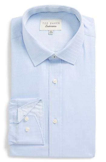 Men's Ted Baker London Hodge Trim Fit Solid Dress Shirt 32/33 - Blue