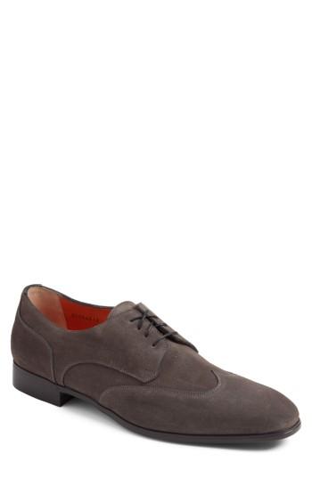 Men's Santoni Grady Wingtip .5 D - Grey