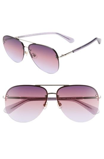 Women's Kate Spade New York Jakaylas 62mm Aviator Sunglasses - Silver