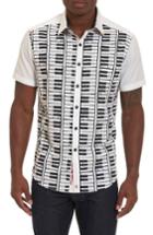 Men's Robert Graham Play The Keys Print Short Sleeve Sport Shirt