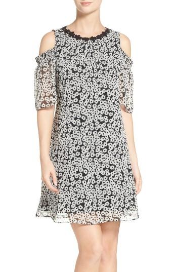 Women's Taylor Dresses Cold Shoulder Chiffon Dress - Black