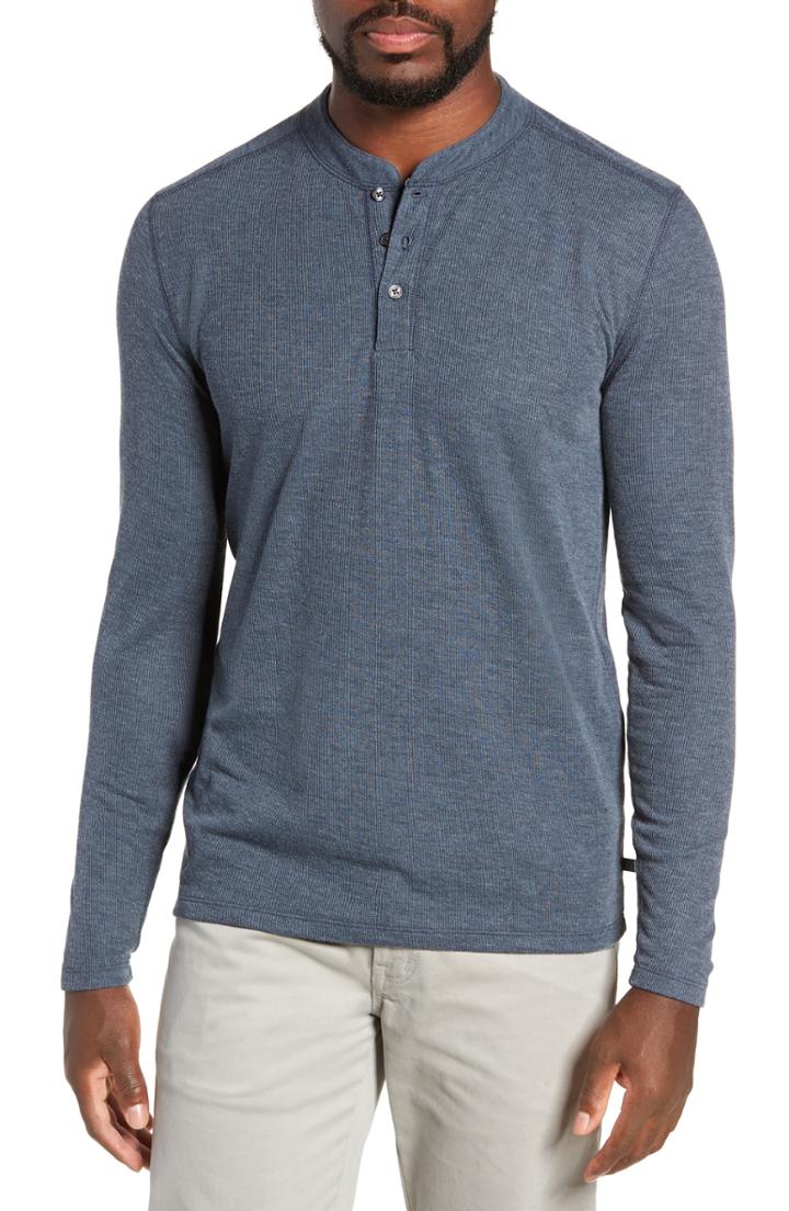 Men's Bonobos Cotton & Linen Blend Henley - Blue