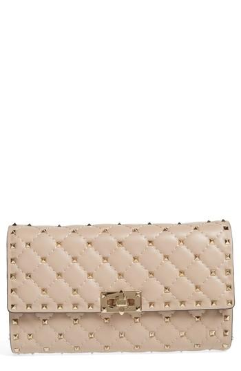 Valentino Garavani Rockstud Matelasse Quilted Leather Shoulder Bag - Pink
