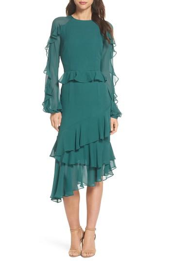 Women's Cooper St Dawn Drift Ruffle Midi Dress - Green
