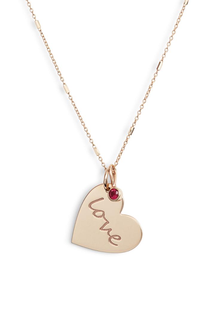 Women's Zoe Chicco Heart With Love Charm Necklace