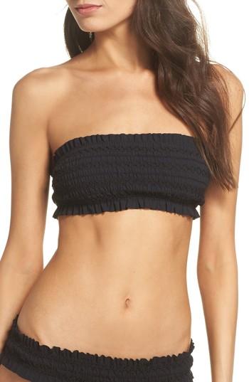 Women's Tory Burch Costa Bandeau Bikini Top - Black