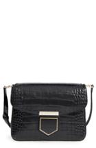 Givenchy Small Nobile Croc Embossed Leather Crossbody Bag - Black