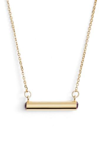 Women's Stella Vale February Crystal Bar Pendant Necklace