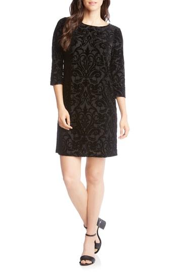 Women's Karen Kane Burnout Velvet Shift Dress - Black
