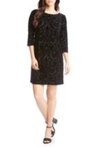Women's Karen Kane Burnout Velvet Shift Dress - Black