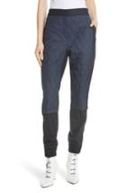 Women's Tibi Mix Media Quilted Jogger Pants - Blue