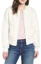 Women's Marc New York Teddy Fleece Bomber Jacket - Ivory