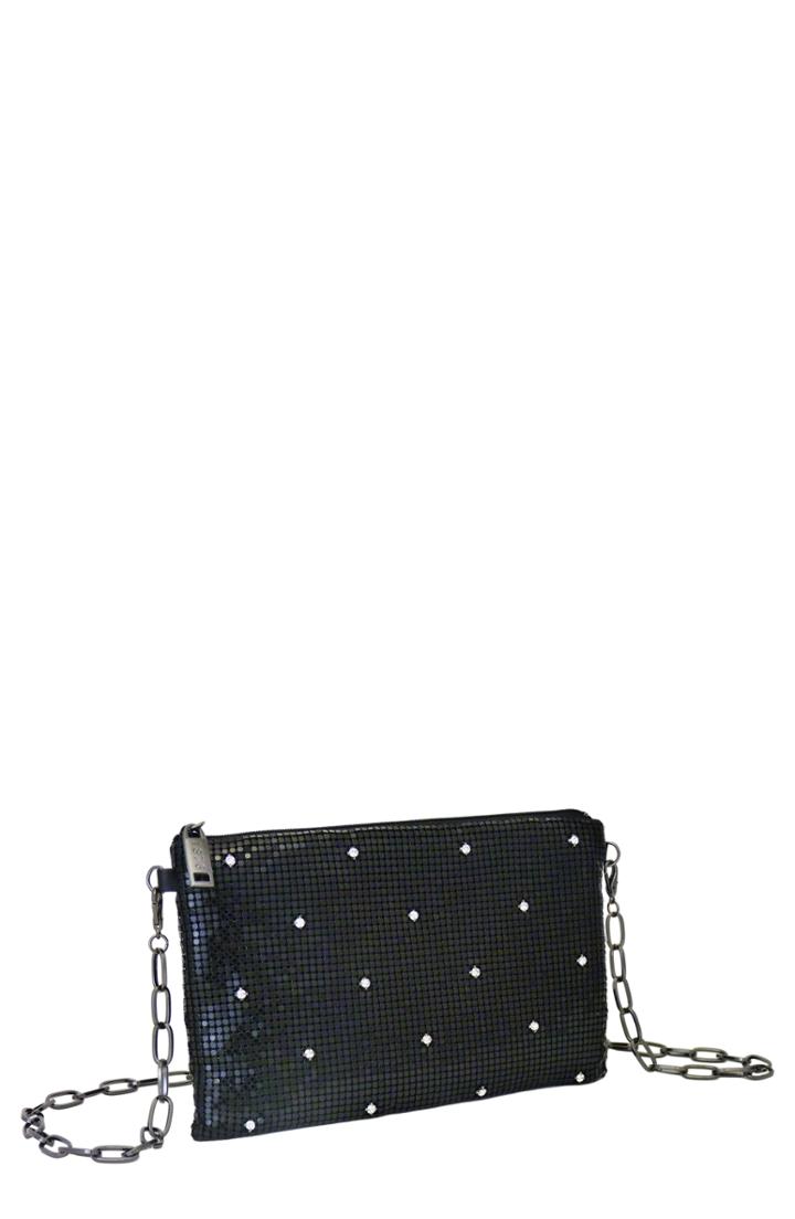 Whiting & Davis Crystal Belt Bag - Black