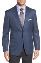 Men's Jb Britches Classic Fit Herringbone Wool Sport Coat R - Blue