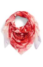 Women's Nordstrom Print Silk Square Scarf, Size - Pink
