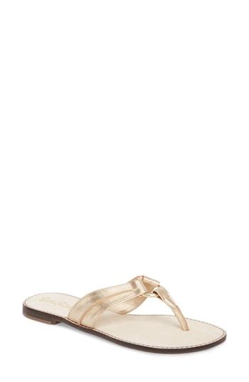 Women's Lilly Pulitzer Mckim Metallic Flip Flop M - Metallic