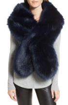 Women's Sole Society Oversize Faux Fur Wrap, Size - Blue
