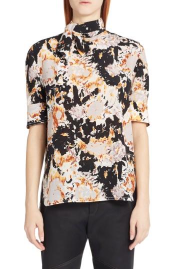 Women's Marni Magma Print Silk Crepe Blouse Us / 42 It - Orange