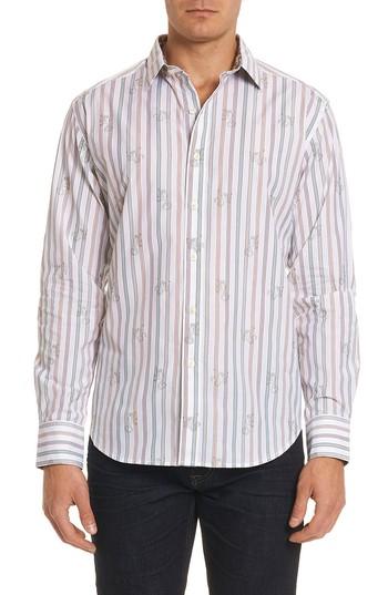 Men's Robert Graham Trinidad Classic Fit Print Sport Shirt - White