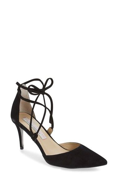 Women's Kristin Cavallari 'opel' Lace-up Pointy Toe Pump .5 M - Black