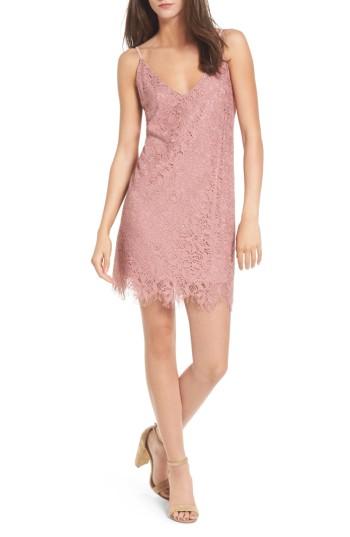 Women's Speechless Scallop Hem Lace Slipdress - Pink