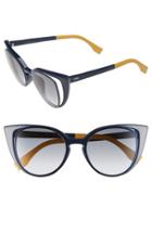 Women's Fendi 51mm Cat Eye Sunglasses - Blue