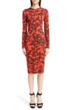 Women's Givenchy Rose Print Jersey Dress Us / 40 Fr - Red