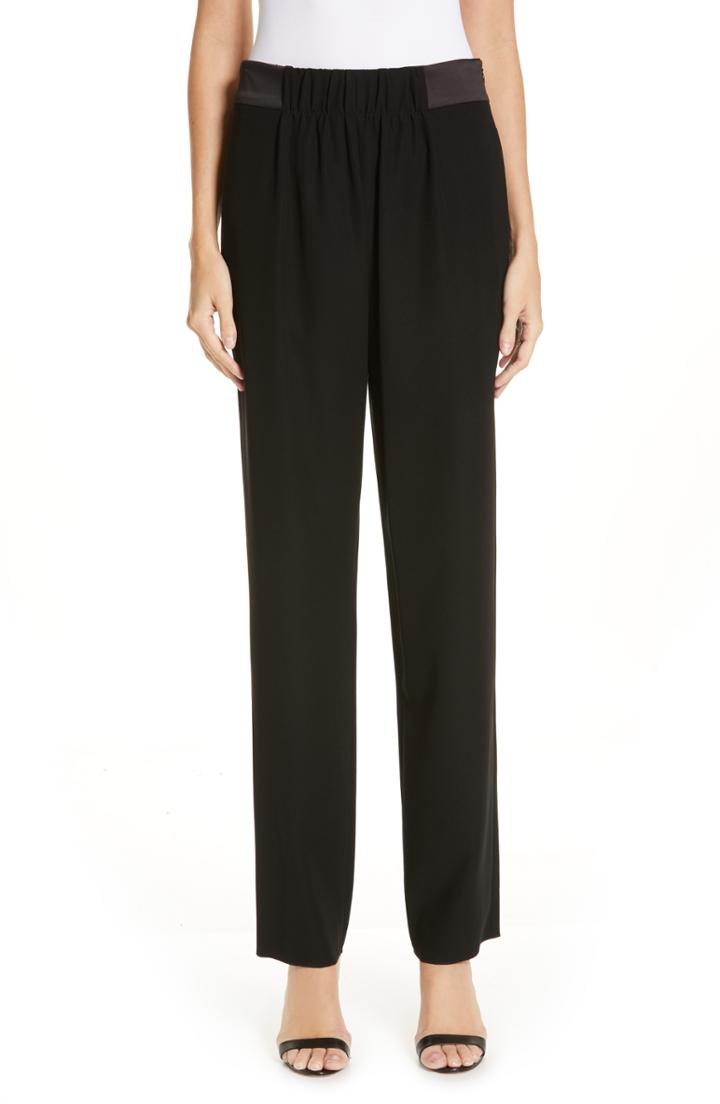 Women's Emporio Armani Satin Waist Slim Pants
