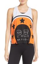 Women's P.e Nation On Your Marks Crop Tank - White