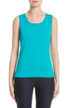 Women's St. John Collection Milano Knit Contour Shell, Size - Blue/green