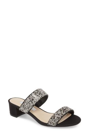 Women's Nina Georgea Crystal Embellished Slide Sandal M - Black