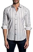 Men's Jared Lang Trim Fit Stripe Sport Shirt, Size - White