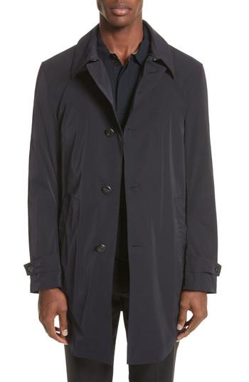 Men's Armani Collezioni Microfiber Rain Coat Us / 56 Eur - Blue