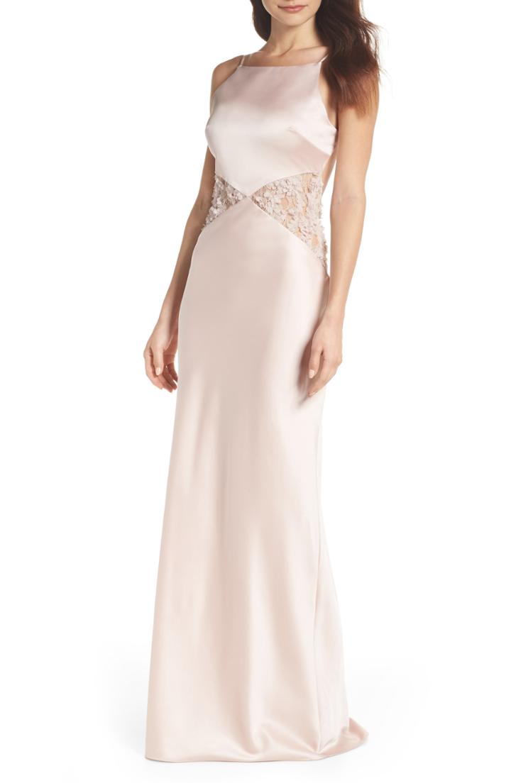 Women's Maria Bianca Nero Lana Satin Backless Gown
