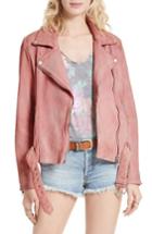 Women's Free People Leather Moto Jacket - Pink