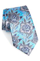 Men's Ermenegildo Zegna Macrofloral Silk Tie, Size - Blue