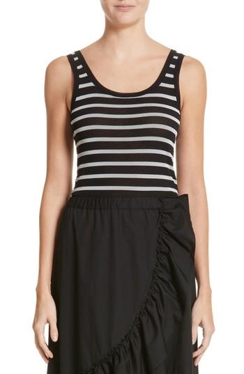Women's Fuzzi Stripe Tank Top, Size - Blue