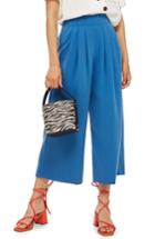 Women's Topshop Ivy Crop Wide Leg Trousers Us (fits Like 0-2) - Blue