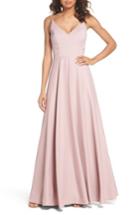 Women's Hayley Paige Occasions Cutout Crepe A-line Gown - Beige