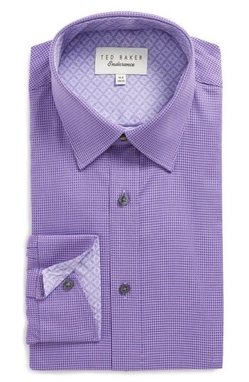 Men's Ted Baker London Endurance Dudders Trim Fit Dress Shirt .5 32/33 - Purple
