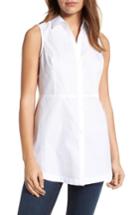Women's Foxcroft Sleeveless Cotton Tunic - White