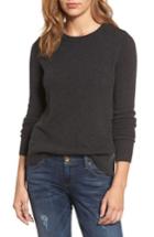 Petite Women's Halogen Crewneck Cashmere Sweater, Size P - Grey