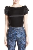 Women's St. John Collection Bow Shoulder Liquid Satin Blouse