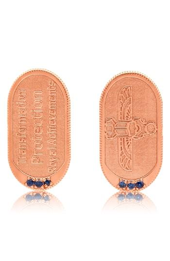 Women's Conges Scarab Transformation Blue Sapphire Earrings