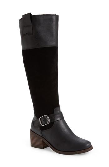 Women's Lucky Brand Kailan Ankle Strap Boot, Size 8.5 Regular Calf M - Black
