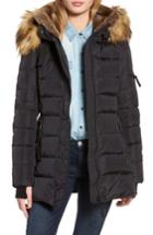 Women's S13/nyc Faux Fur Hooded Coat, Size - Black