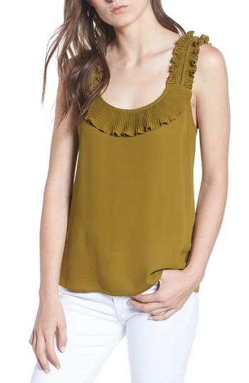 Women's Chelsea28 Ruffle Pleated Tank, Size - Green