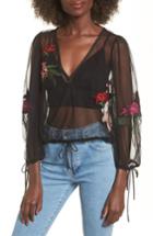 Women's Lovers + Friends Lillian Embroidered Top - Black