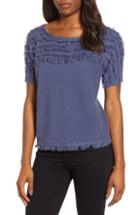 Women's 1.state Raw Edge Combed Cotton Sweater - Blue